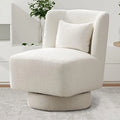 Swivel Barrel Boucle Chair with Pillow O5214