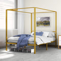 Queen Size Gold Metal Canopy Bed Frame V839
