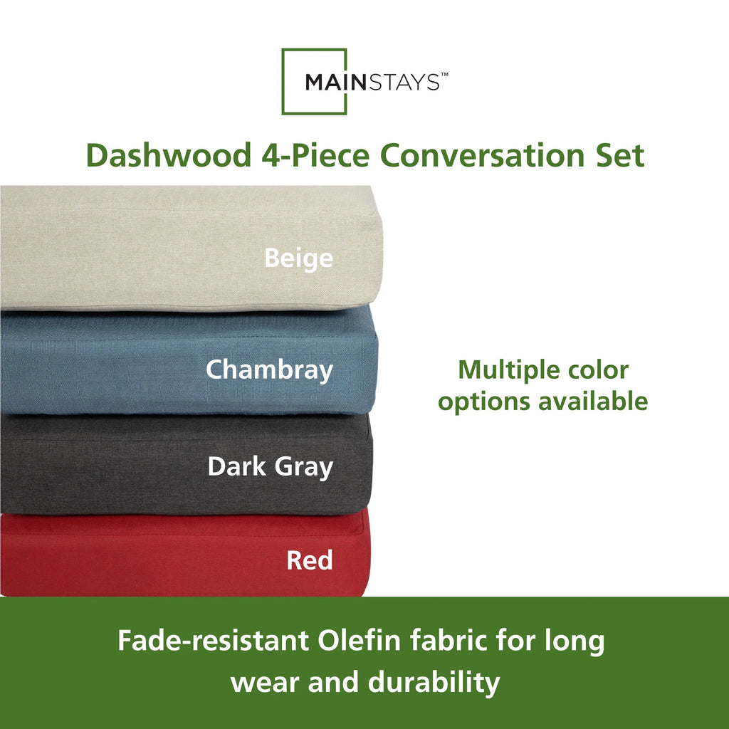4-Piece Outdoor Patio Conversation Set, Seats 4, Gray M8802
