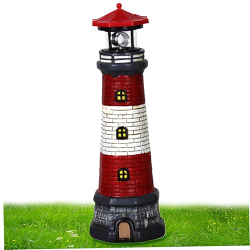 15 inch Waterproof Resin Solar Lighthouse Light J748