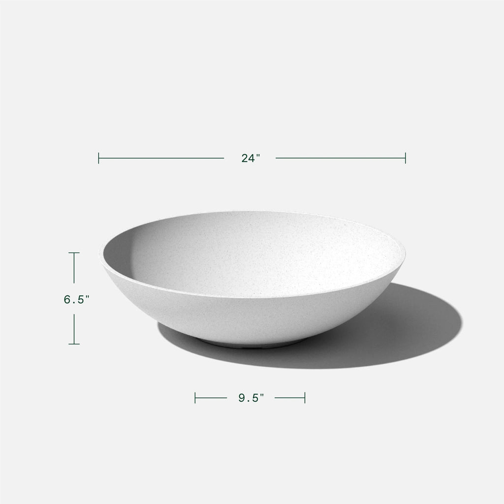 24" Plastic-Stone Planter 2-Pack White E23363