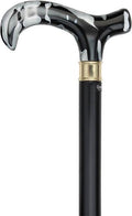 Black Onyx Derby Walking Cane with Beechwood Shaft and Brass Collar K738