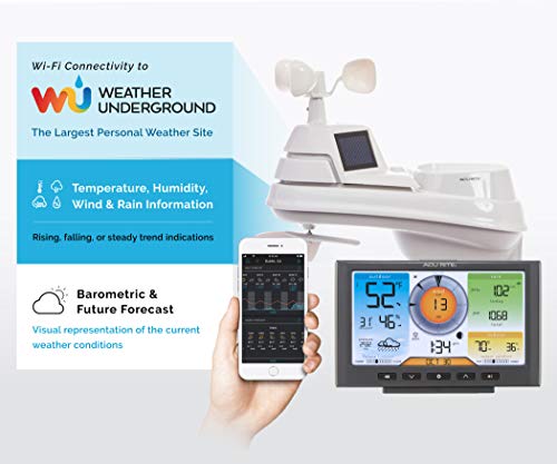 5-in-1 Home Weather Station with Wi-Fi, Black U7631