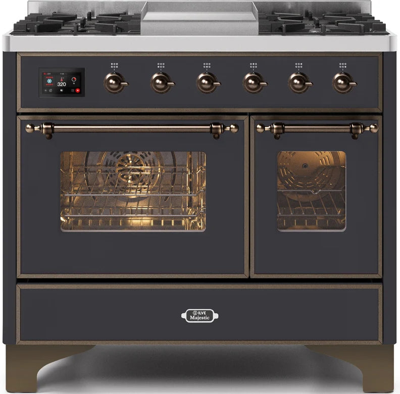 40 Dual Fuel Natural Gas Range Matte Graphite Bronze Trim G481107