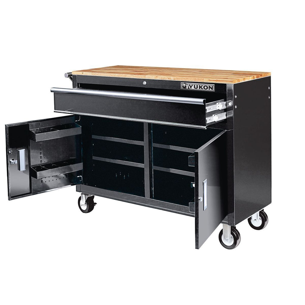 46 in. Mobile Workbench with Solid Wood Top T332