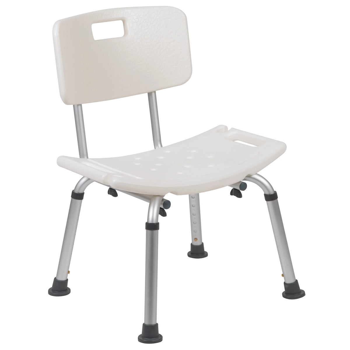 White Adjustable Bath & Shower Chair with Back W4587