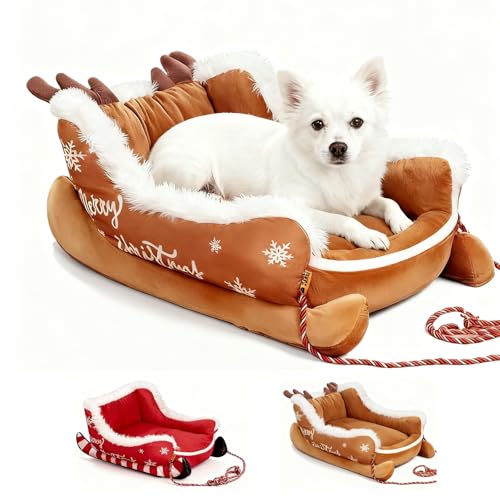 Red Small Washable Plush Dog Bed M880954