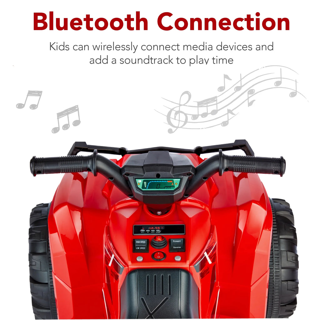 12V Kids Ride-On ATV Quad with LED Lights, Black V6313