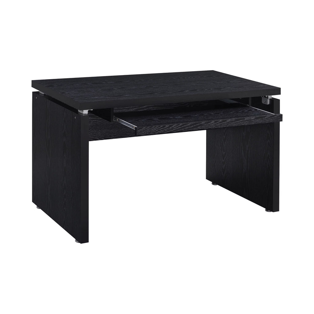 Black Oak Computer Desk with Keyboard Tray E259794