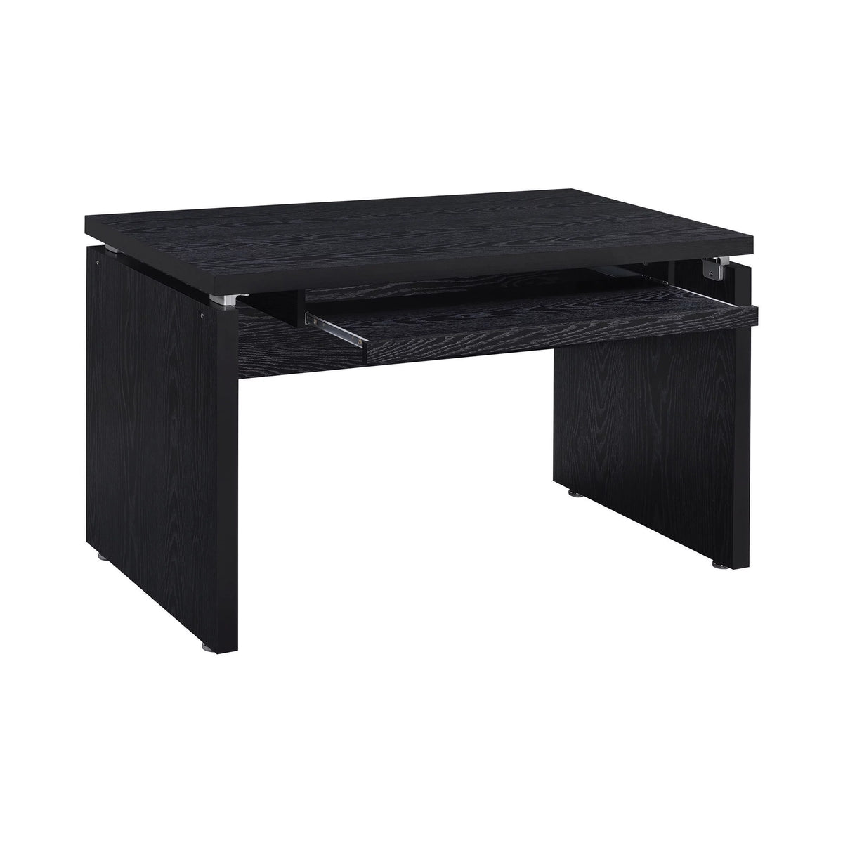 Black Oak Computer Desk with Keyboard Tray E259794