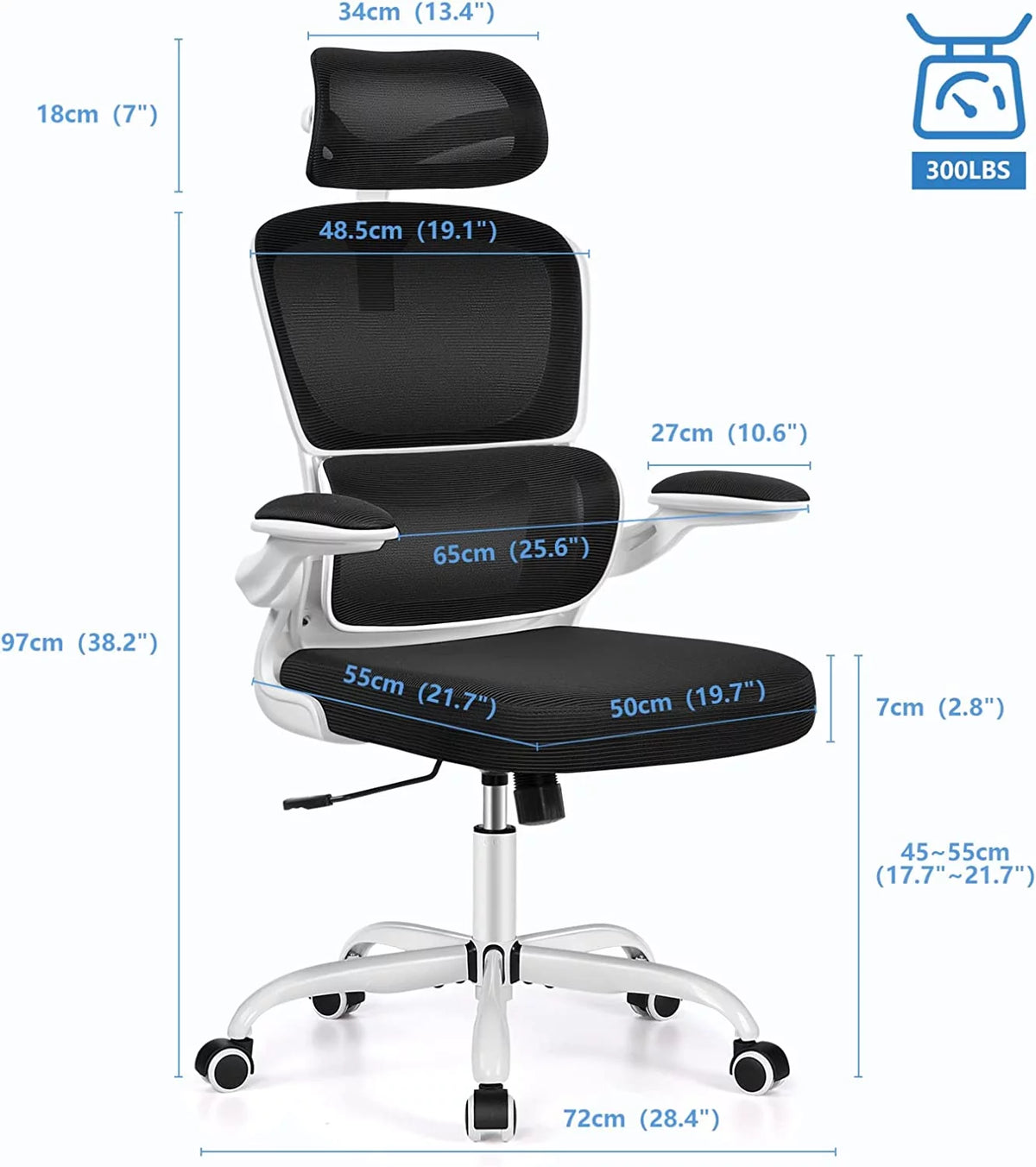 Black High Back Mesh Ergonomic Office Chair G820