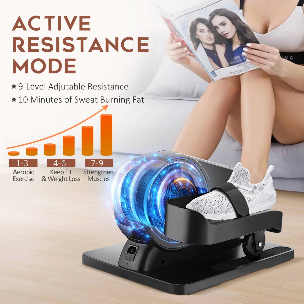 Under Desk Elliptical Machine with Remote Control, 12 Speed 9 Resistance D449594