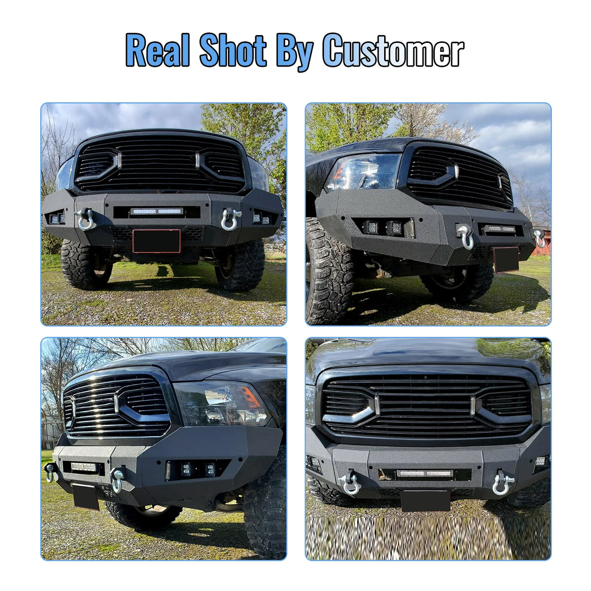 Front Bumper with D-Ring LED Fog Light H858
