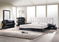 Black Lacquer High-gloss Platform Queen Bedroom Set 3Pcs U745