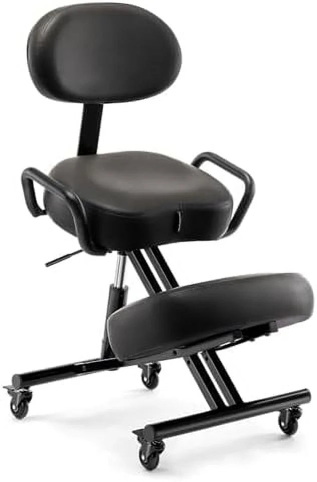 Adjustable Kneeling Chair with Backrest Black M6672