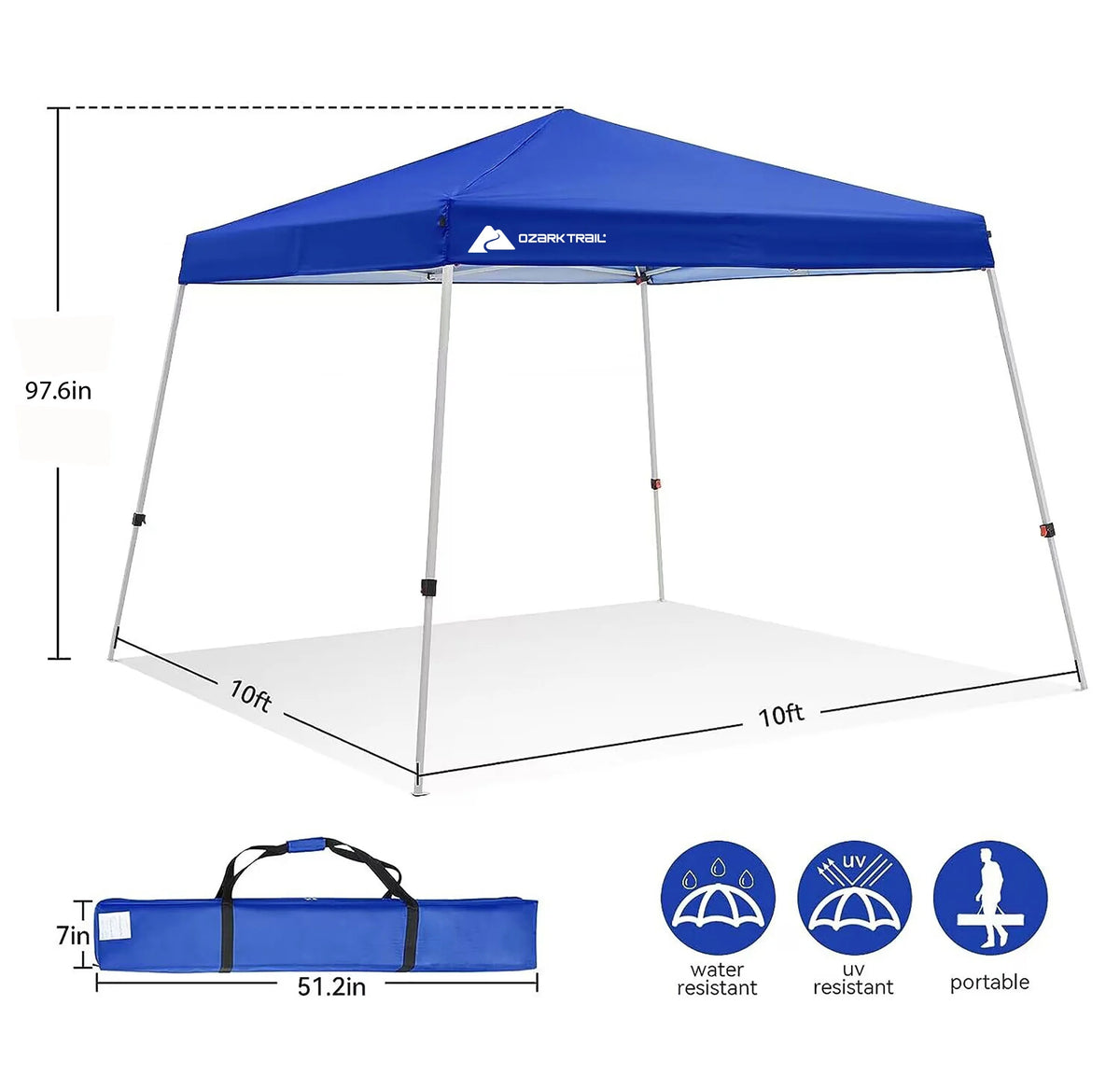 Blue 10 ft x 10 ft Outdoor Canopy T7501