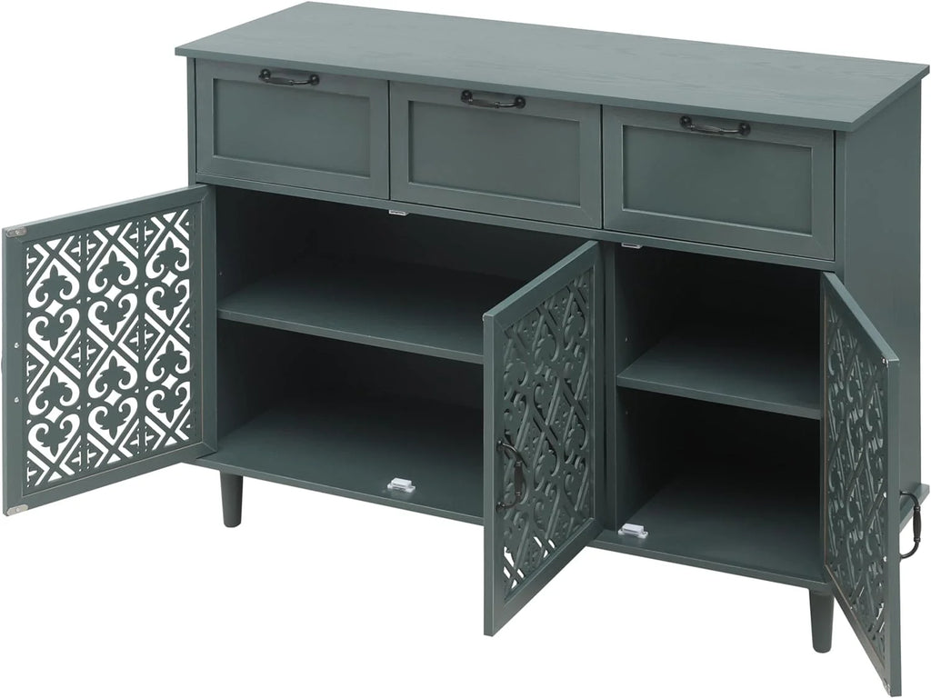 Solid Wood Sideboard Buffet Cabinet with 3 Doors 3 Drawers C2161