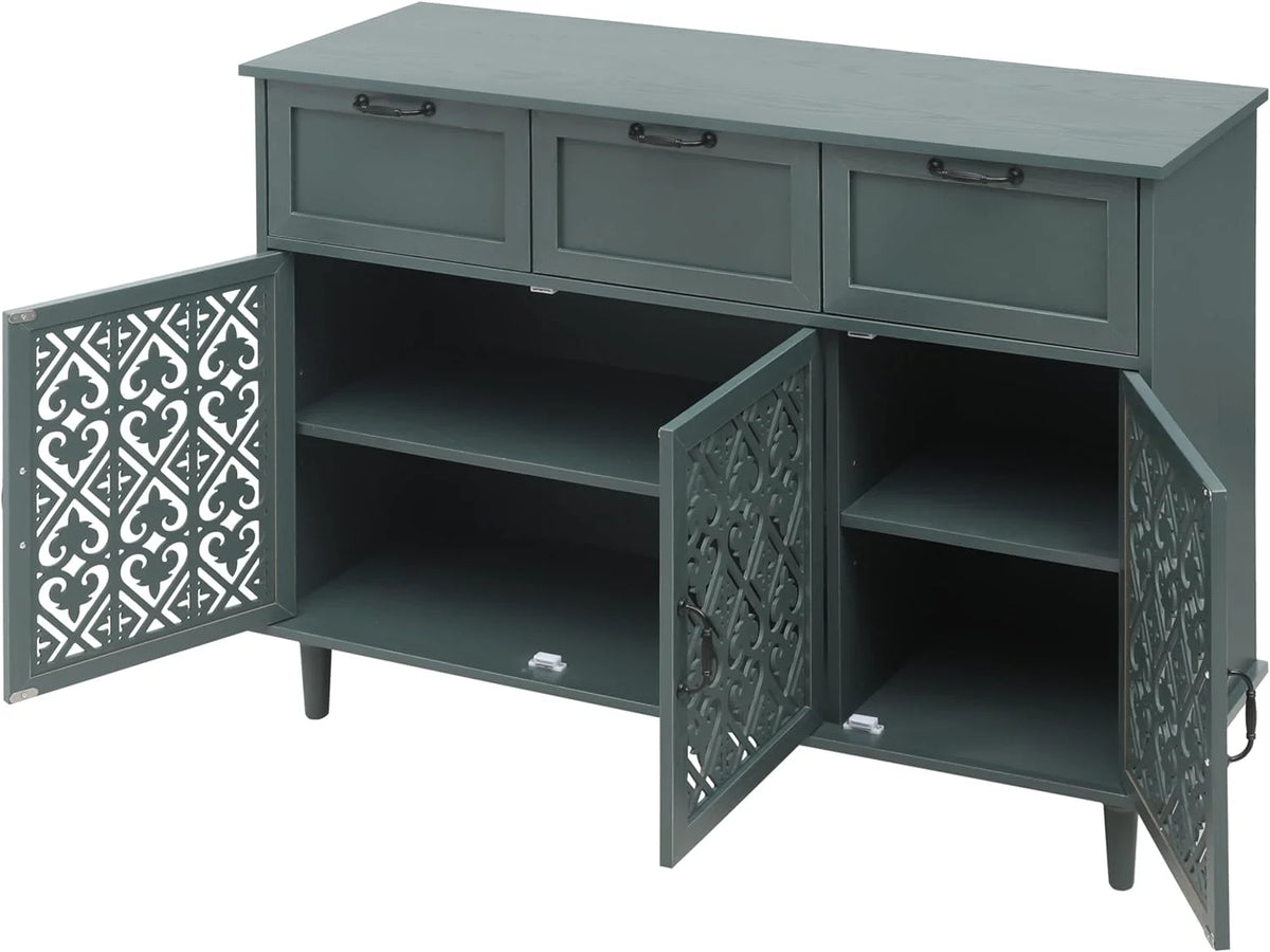 Solid Wood Sideboard Buffet Cabinet with 3 Doors 3 Drawers C2161
