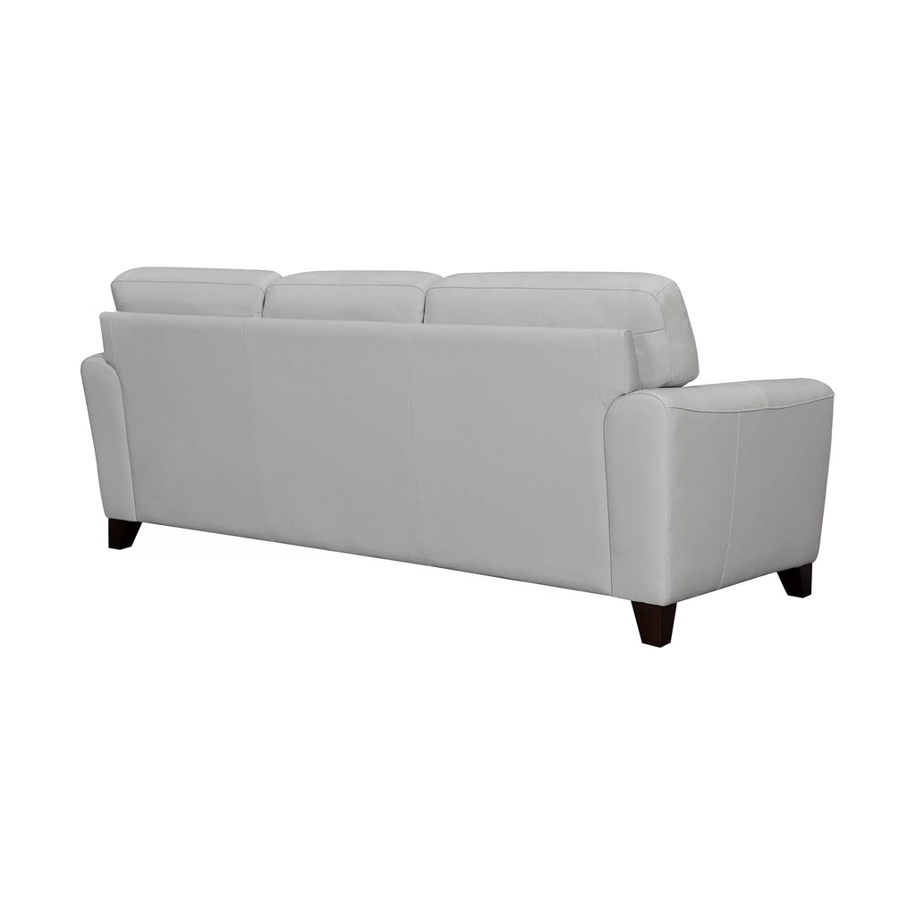 87" Dove Gray Genuine Leather Square Arm Sofa P15598