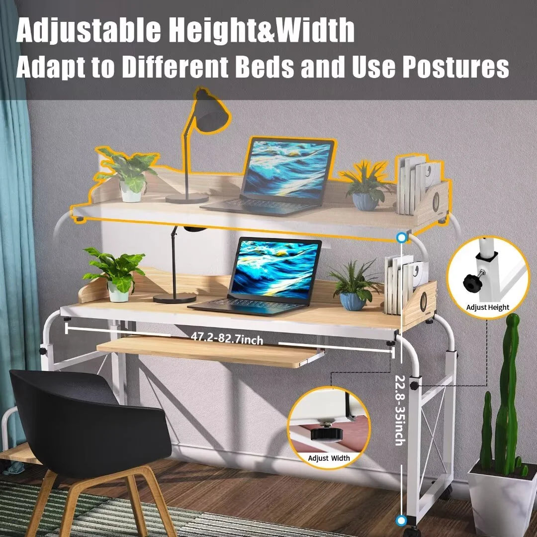 Height Adjustable Overbed Table with Wheels X3391