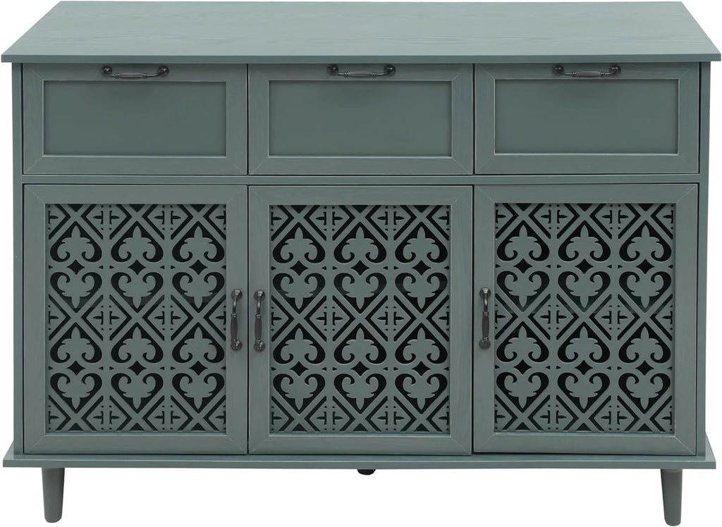 Solid Wood Sideboard Buffet Cabinet with 3 Doors 3 Drawers C2161