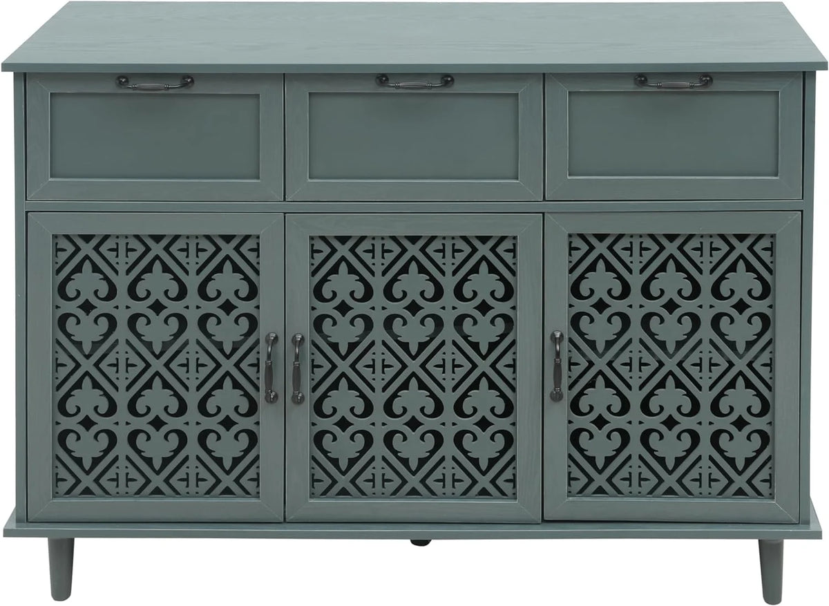 Solid Wood Sideboard Buffet Cabinet with 3 Doors 3 Drawers C2161