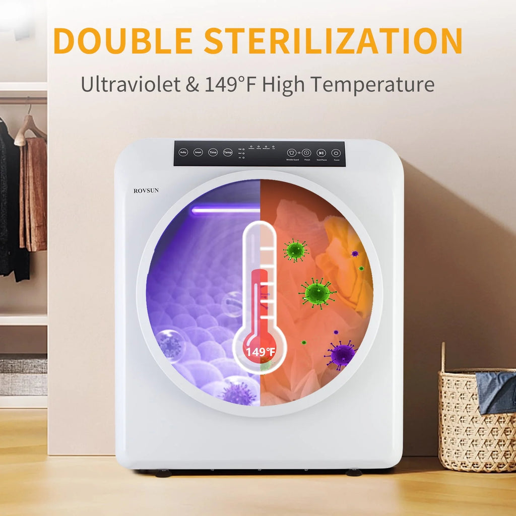 13.2LB Portable Front Load Laundry Dryer White S541