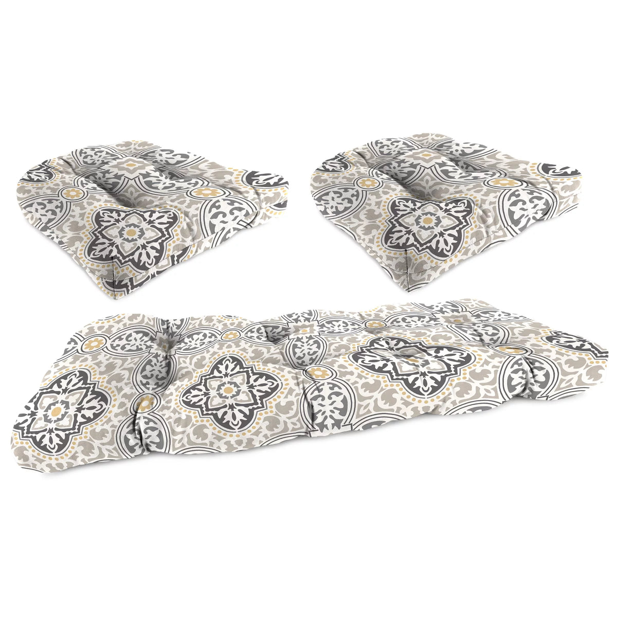 3-Piece Grey Tufted Outdoor Cushion Set G1697