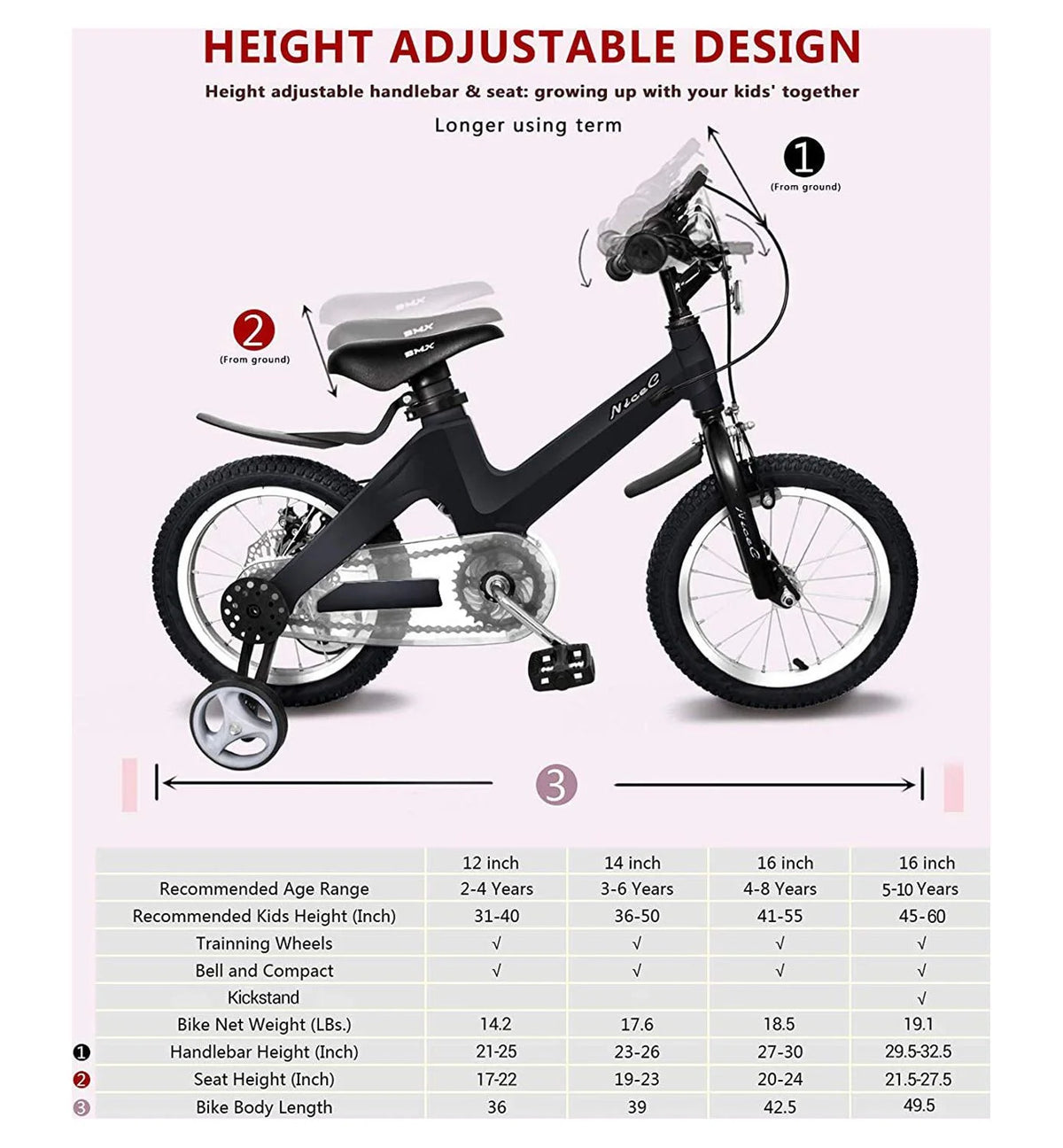 16 In. Black Kids Bike C988552