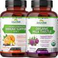 USDA Organic Milk Thistle Extract Capsules and 8-in-1 Immune Support Capsules G777