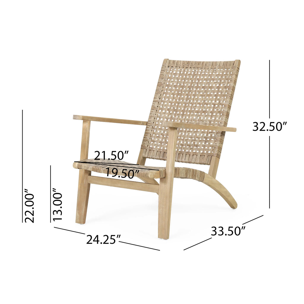 Acacia Wood Outdoor Lounge Chair Set of 2 Light Brown V274748