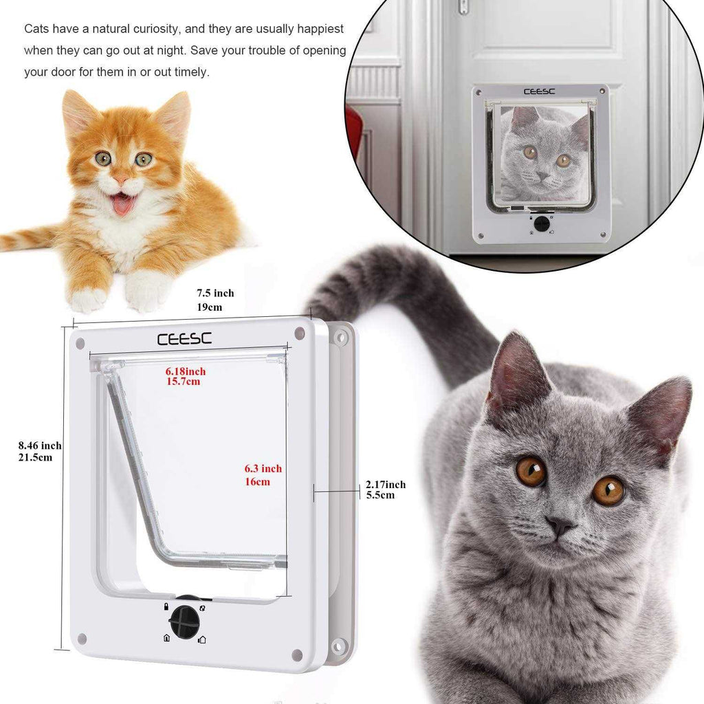 Cat Magnetic Pet Door 4 Way Lock V3974
