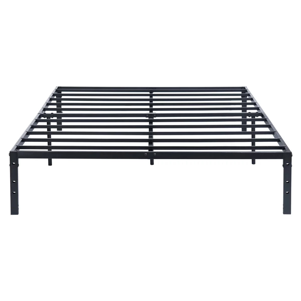 Queen Size Black Metal Slat Bed Frame N634