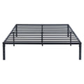 Queen Size Black Metal Slat Bed Frame N634