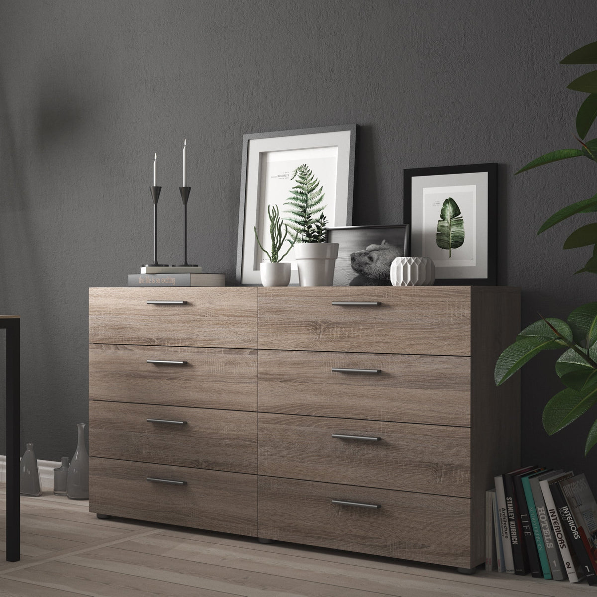 White 8 Drawer Double Dresser V865627