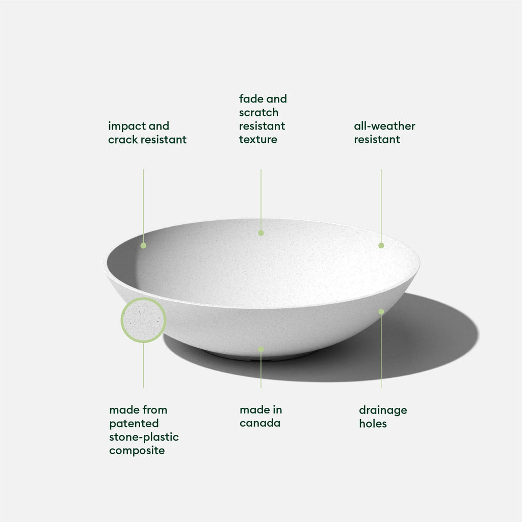 24" Plastic-Stone Planter 2-Pack White E23363