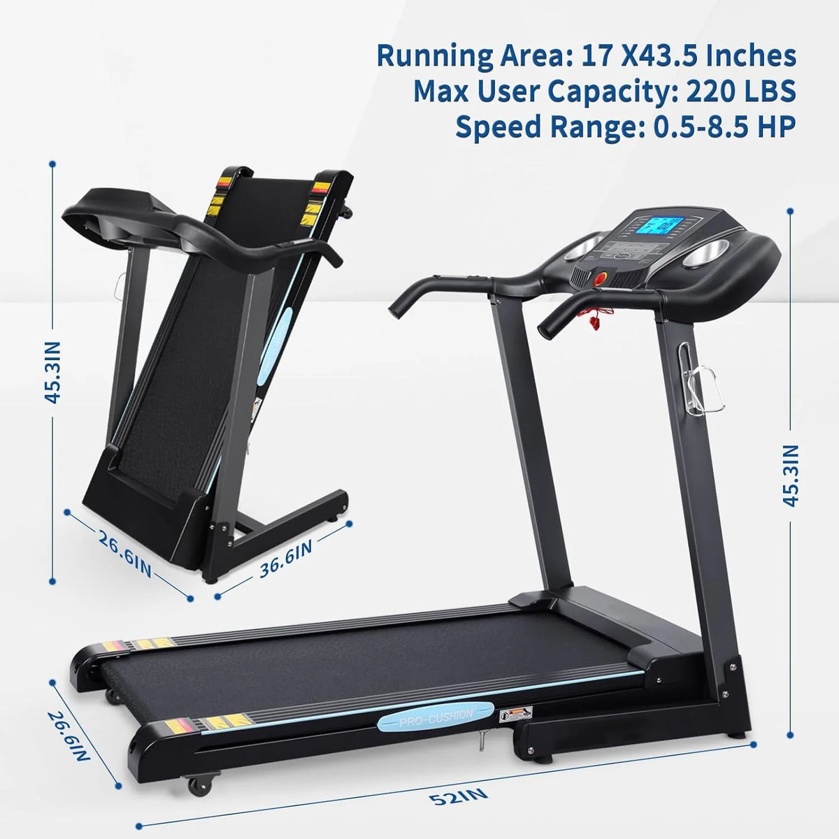 Folding Treadmill with 12-Level Automatic Incline G20869