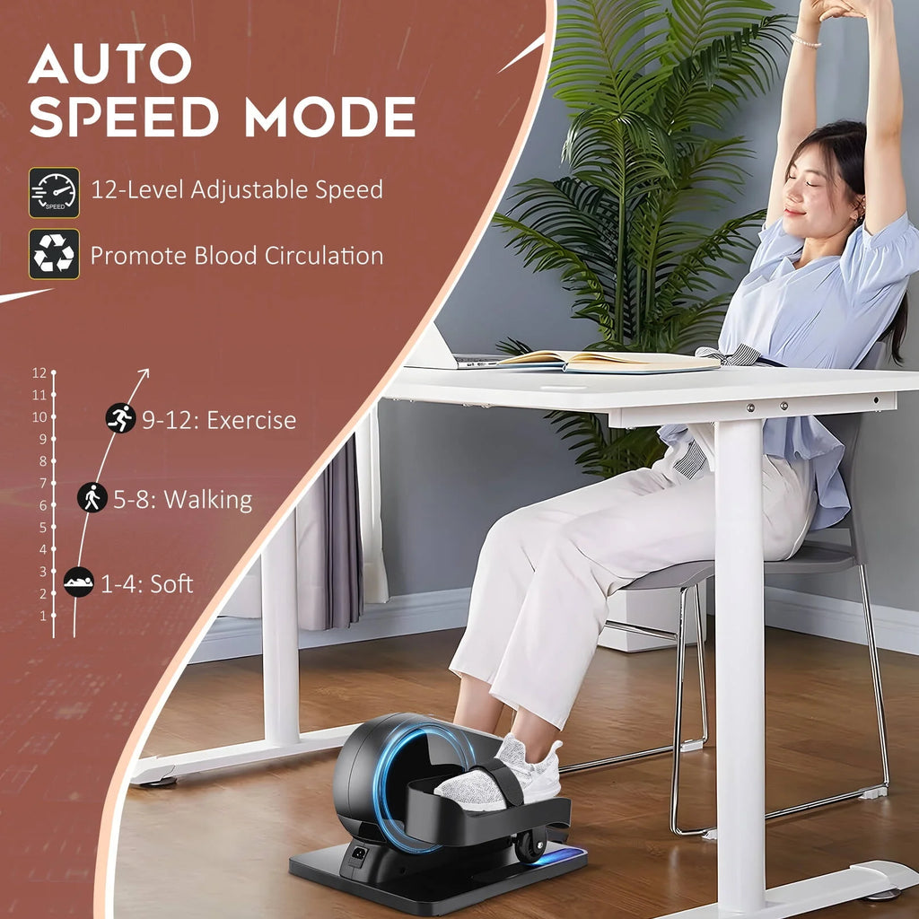 Under Desk Elliptical Machine with Remote Control, 12 Speed 9 Resistance D449594