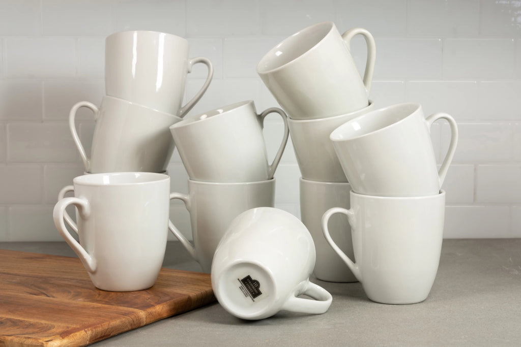 Ceramic Mug Set of 12 White V86472