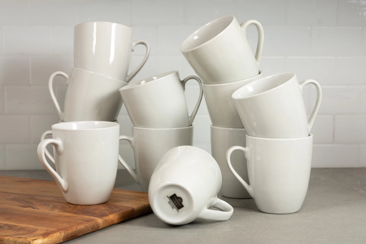 Ceramic Mug Set of 12 White V86472
