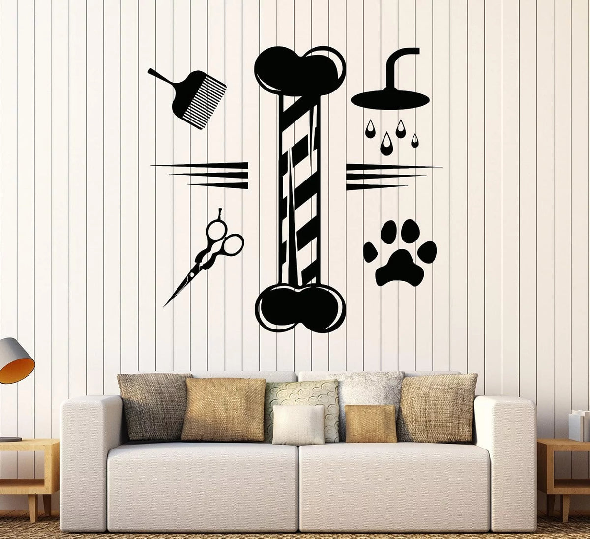 Vinyl Wall Decal Grooming Pets Beauty Salon Animals Stickers Large Decor White H872675