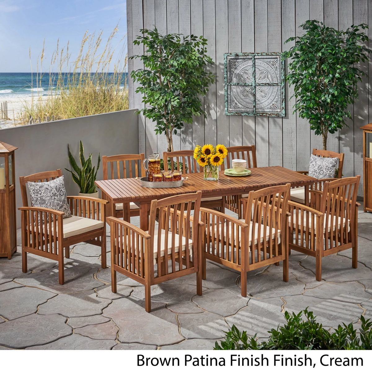 8 Seater Expandable Acacia Wood Dining Set G1945