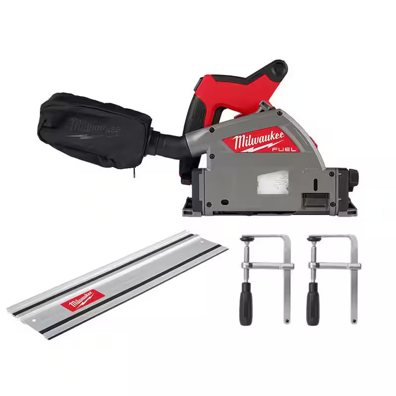 18V Cordless Brushless Plunge Cut Track Saw with Guide Rail and Track Clamps P500