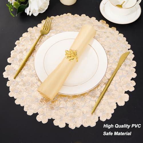 Gold Vinyl Placemats Set of 6 A529