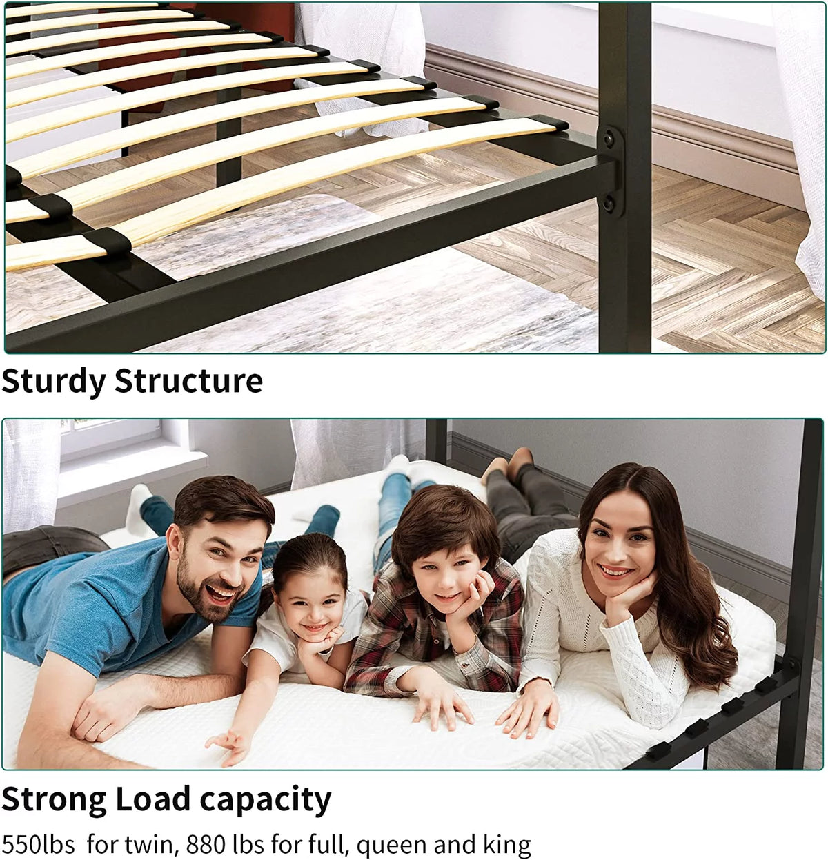 Queen Black Metal Canopy Bed Frame G869