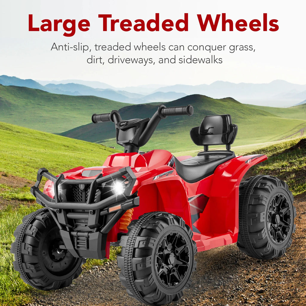 12V Kids Ride-On ATV Quad with LED Lights, Black V6313