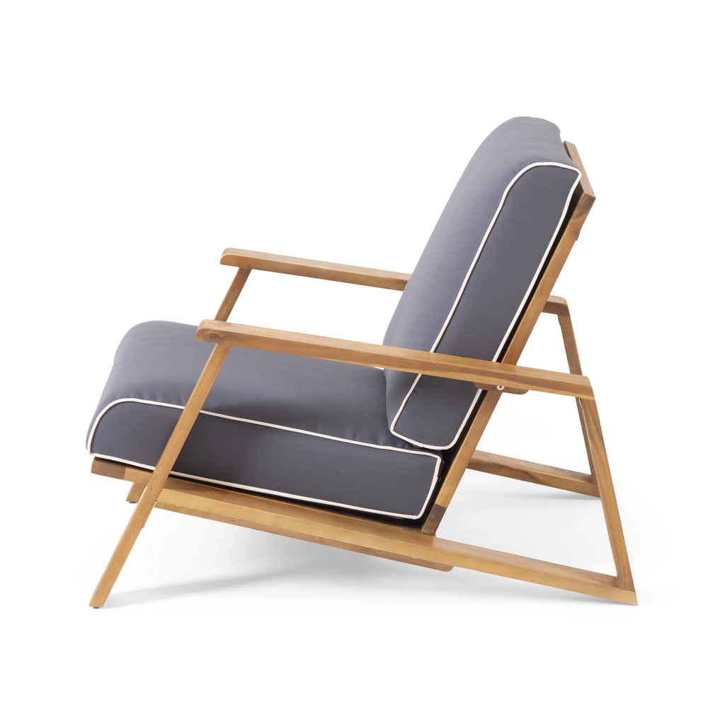 Acacia Wood Club Chairs with Cushions, Set of 2 C70152
