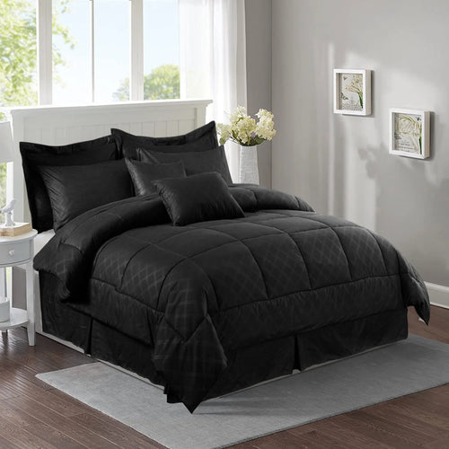 10 Piece Black King Bed in a Bag Comforter Set G7785