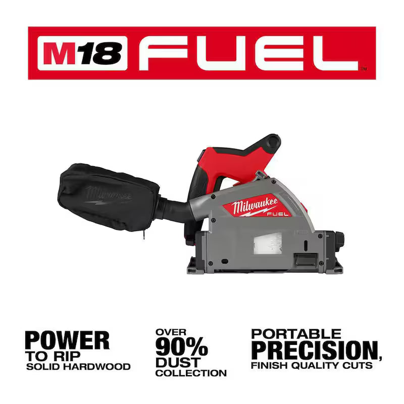 18V Cordless Brushless Plunge Cut Track Saw with Guide Rail and Track Clamps P500