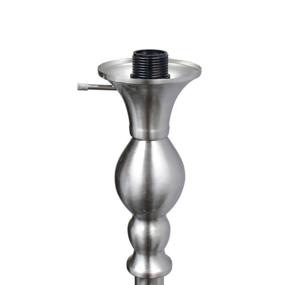 1 Light Brushed Nickel Torchiere Floor Lamp with White Glass Shade L868